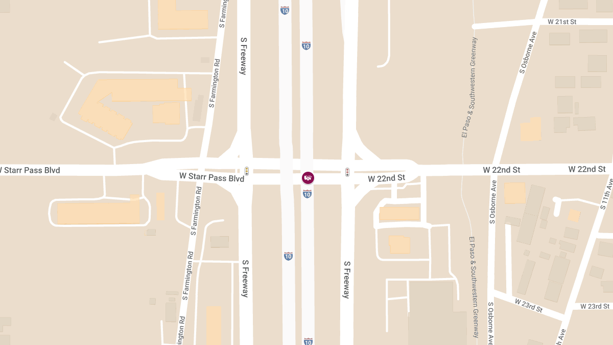 Crash with Injury at E 22nd St and I-10 Frontage Rd