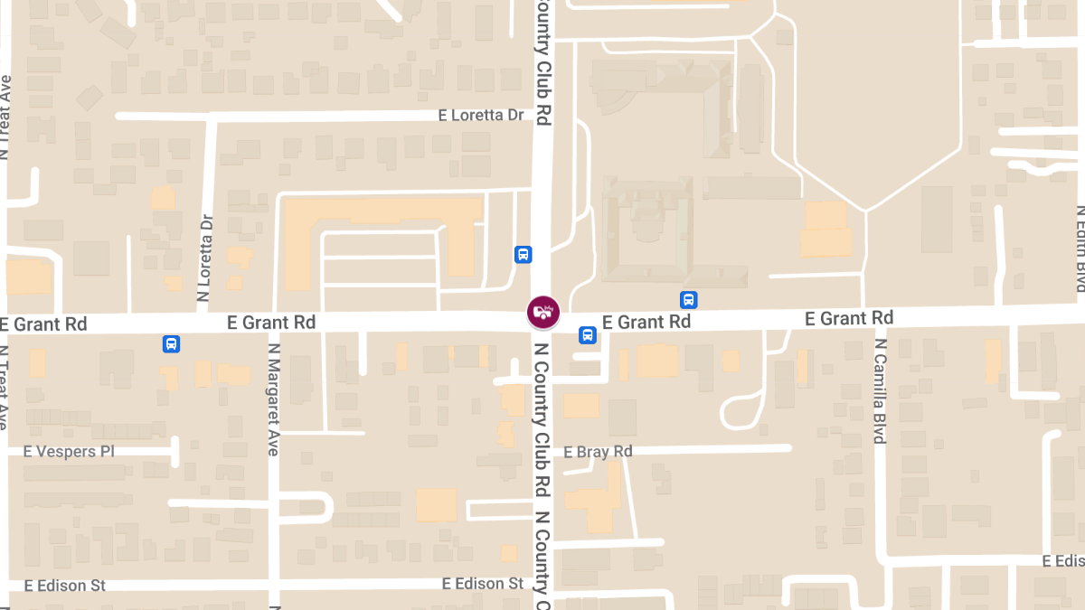 Crash with Injury at Grant Rd & Country Club Rd