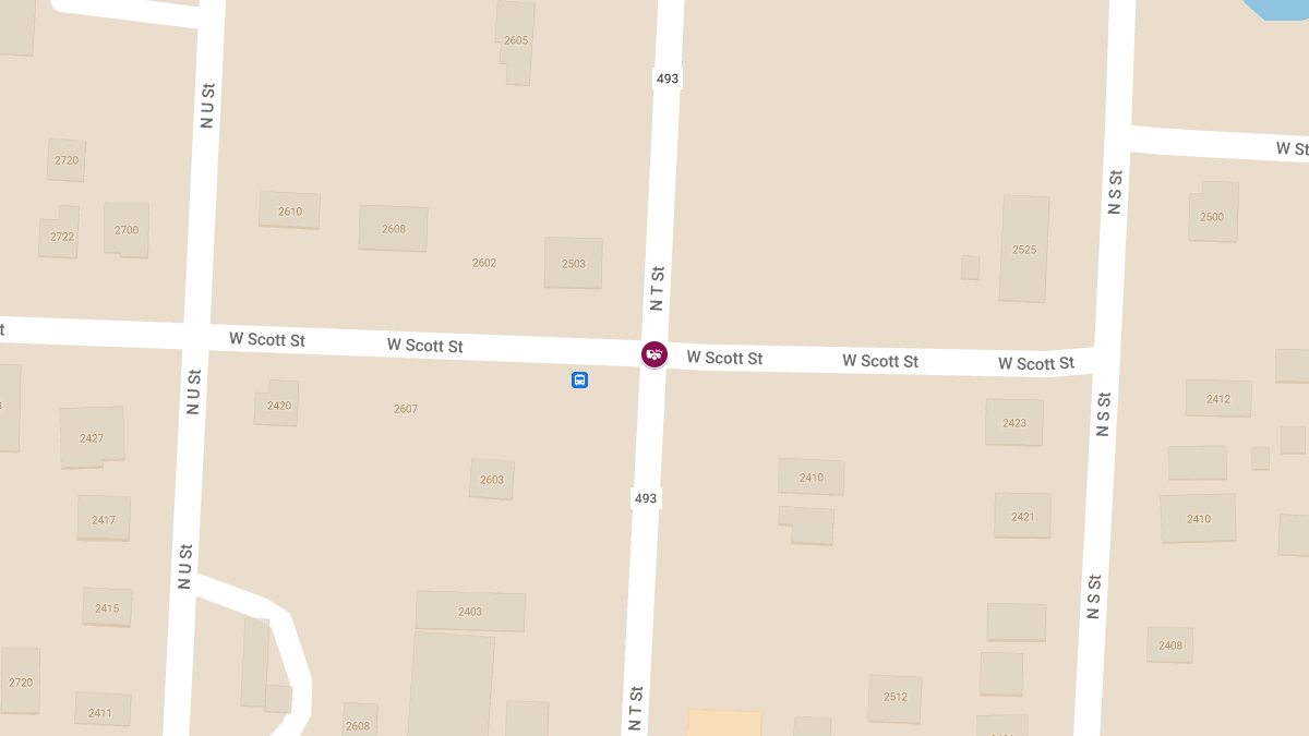 Crash with Injury at N T St and W Scott St