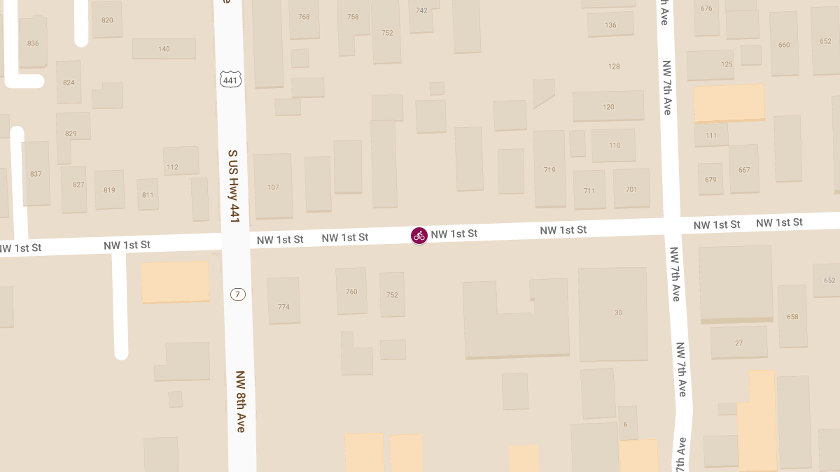 Cyclist Injured in Crash at 800 NW 1st St