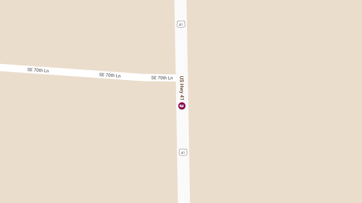 Fatal Crash on US-41 Near SE 70th Ln Blocks Traffic