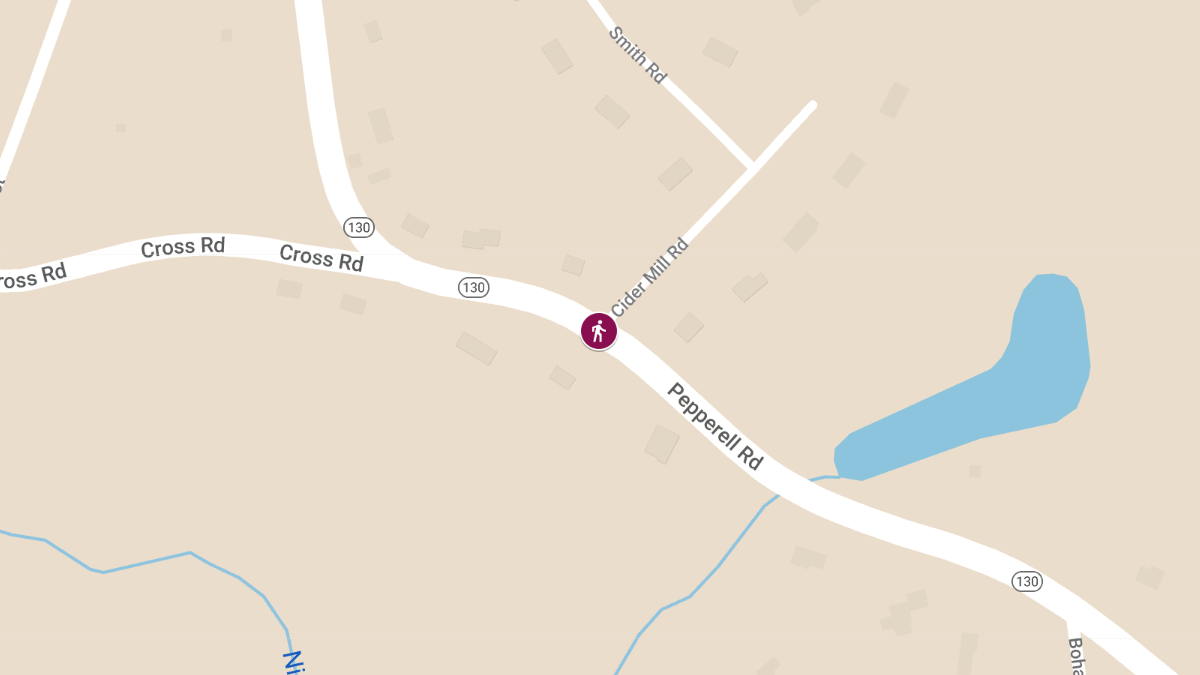 Fatal Pedestrian Crash at Pepperell Rd (Rte 130) & Cider Mill Rd