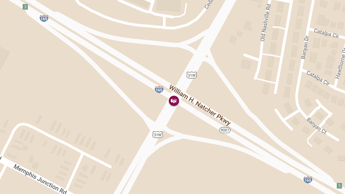 Four-Vehicle Wreck with Injuries on Nashville Rd at I-165