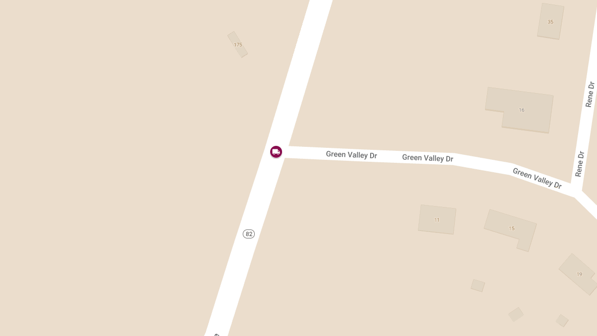 Head-On Collision Involving Garbage Truck on Route 82 at Green Valley Dr