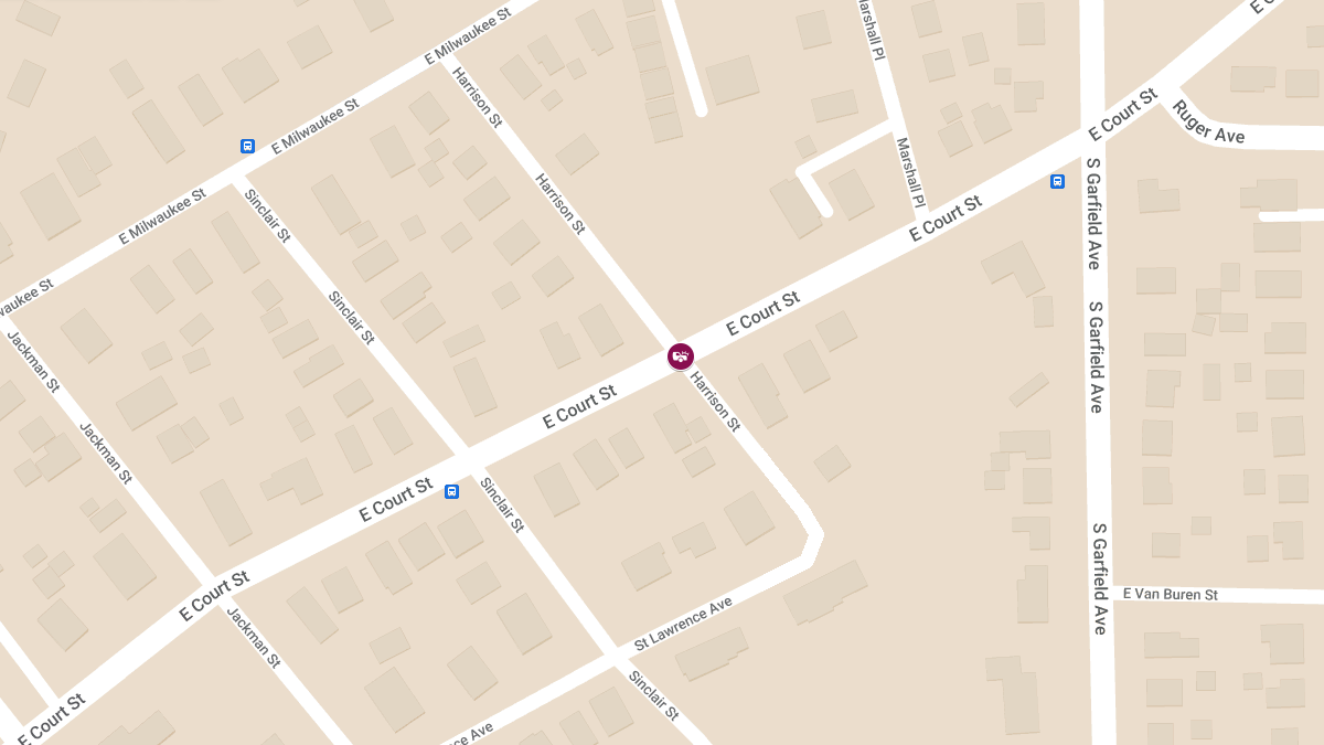 Head-On Collision With Injuries and Blockage at E Court St & Harrison St