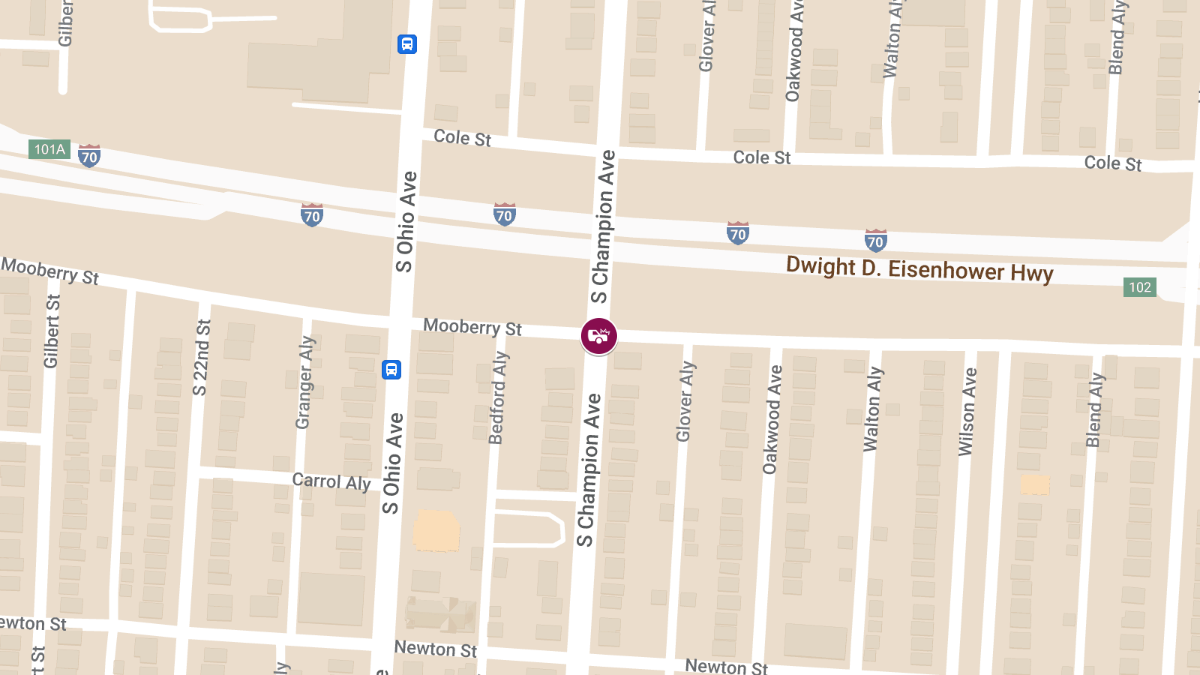 Head-On Collision with Injuries at S Champion Ave & Mooberry St