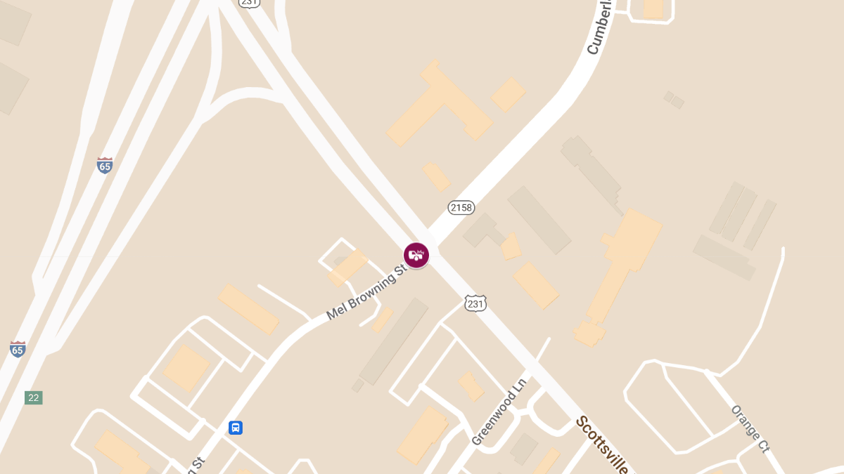 Head-On Collision with Injuries at Scottsville Rd and Cumberland Trace Rd