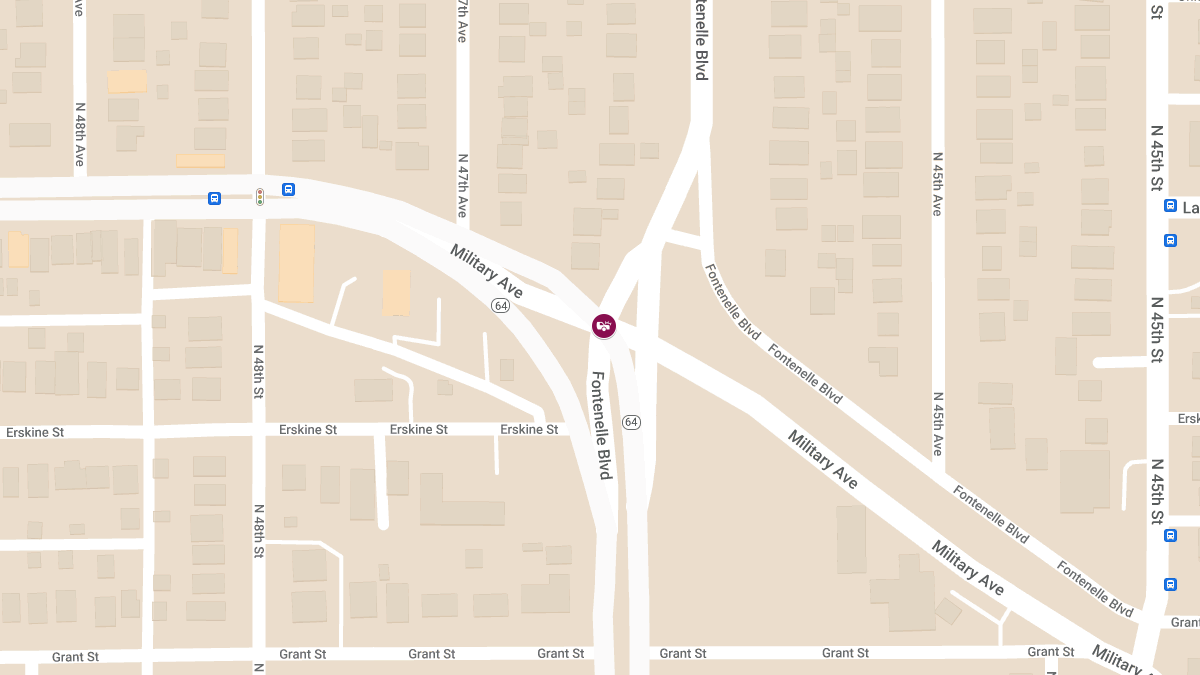 Head-On Crash with Injuries at Military Ave & Fontenelle Blvd