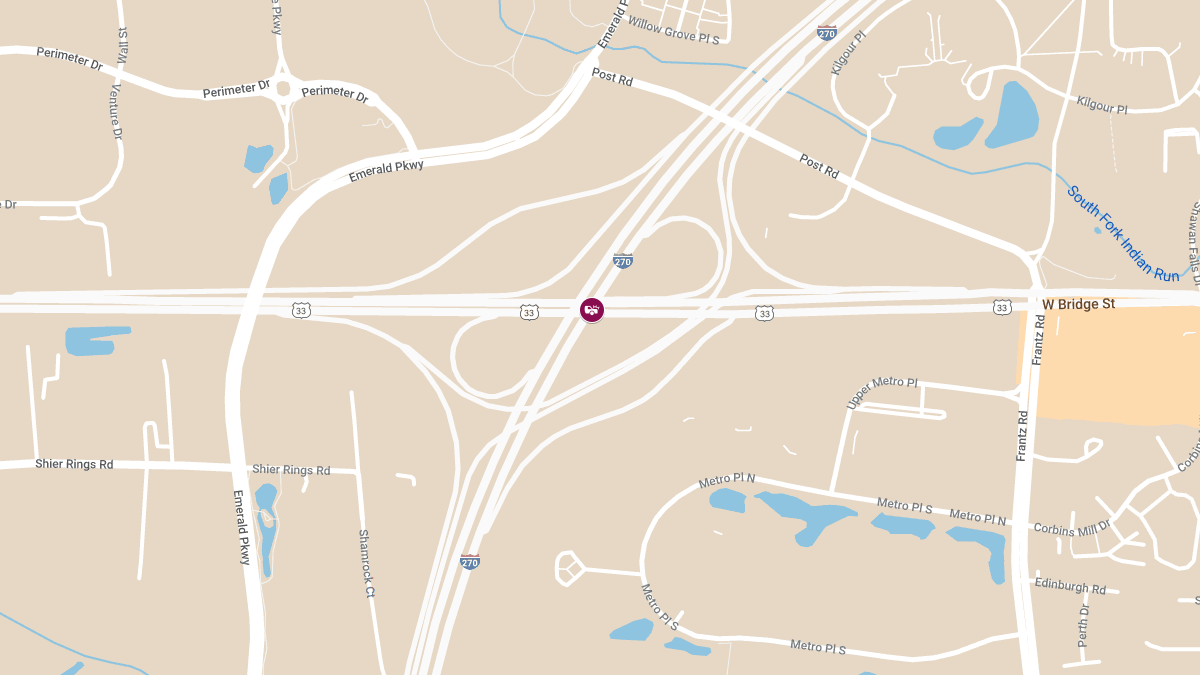 Hit-and-Run Collision with Injuries at I-270 N & US-33 W