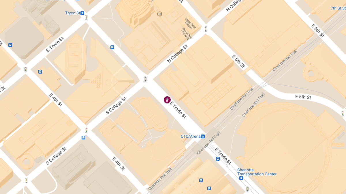 Hit-and-Run Crash with Injuries at 201 E Trade St in Central Area
