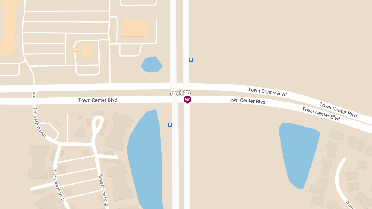 Hit-and-Run Crash with Injuries at Town Center Blvd & Orange Blossom Trl S