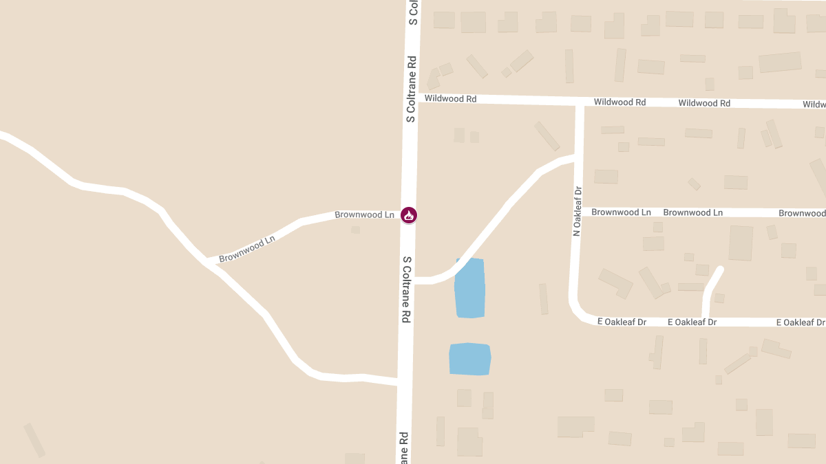 House Fire Injures Three at S Coltrane Rd and Brownwood Ln