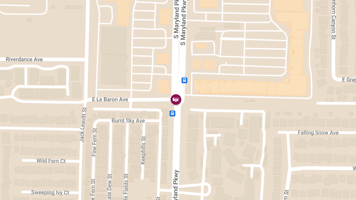 Injuries Reported in Collision at S Maryland Pkwy & E Le Baron Ave