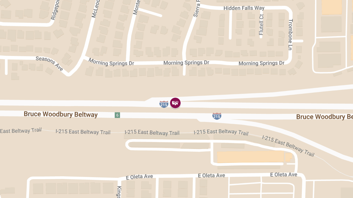 Injuries Reported in Collision on I-215 NB at Collector Distributor