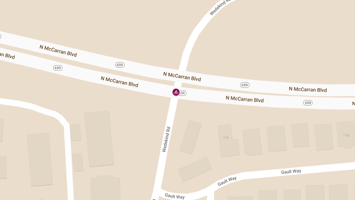 Injuries in Crash at N McCarran Blvd & Wedekind Rd