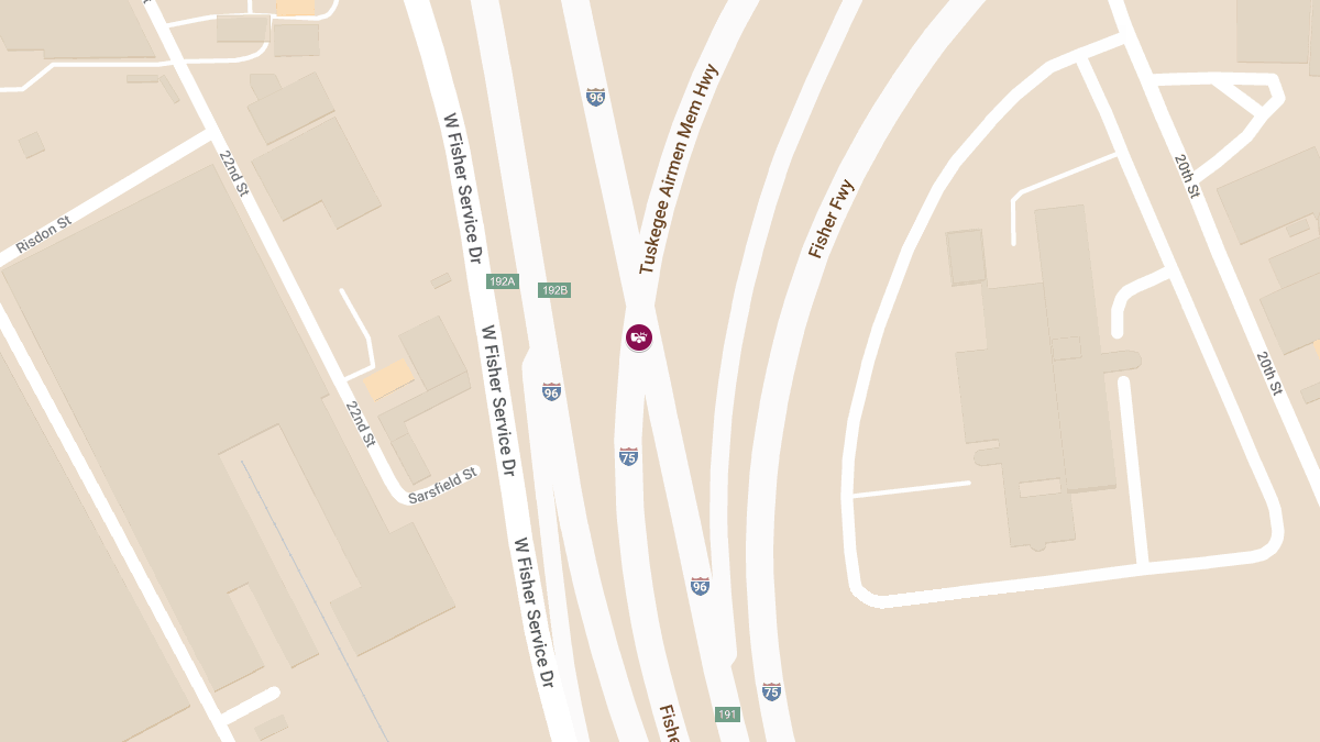 Injuries in Vehicle Collision at W Jeffries Fwy & Fisher Fwy W