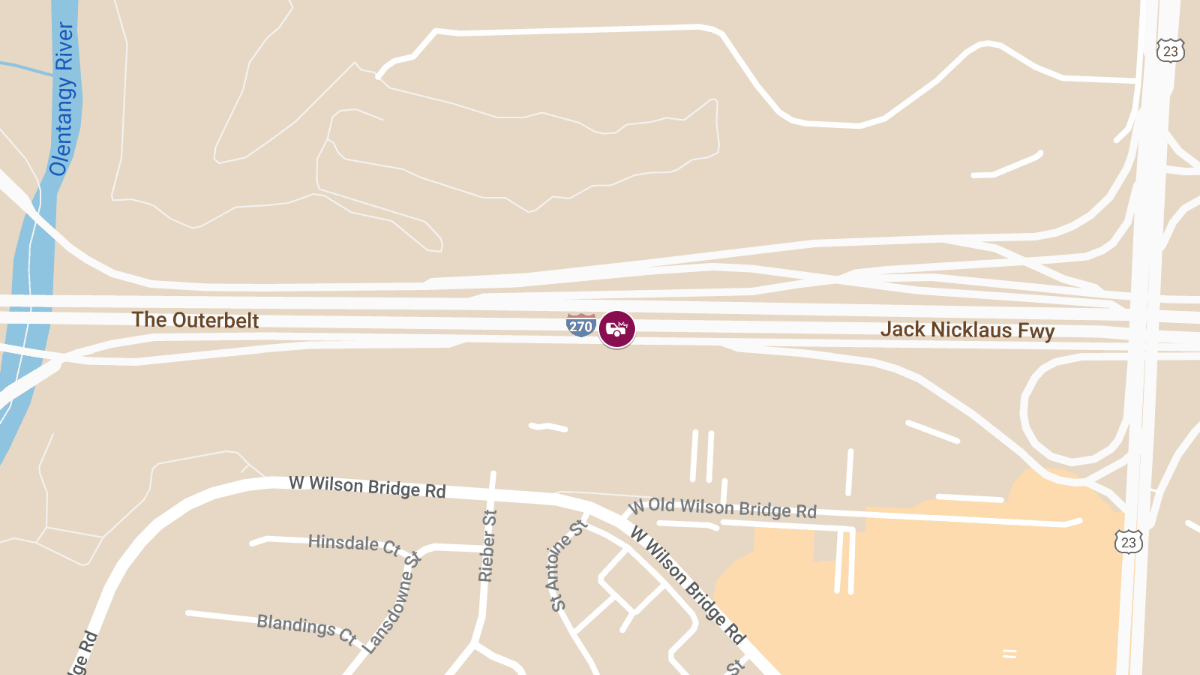 Injury Accident Blocks 2 Right Lanes of I-270 W Before US 23 Worthington Exit