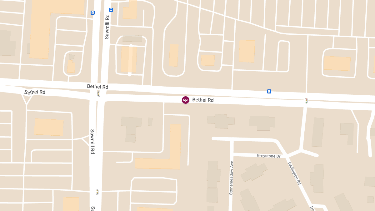 Injury Accident Blocks Right Lane on Bethel Rd Before Sawmill Rd