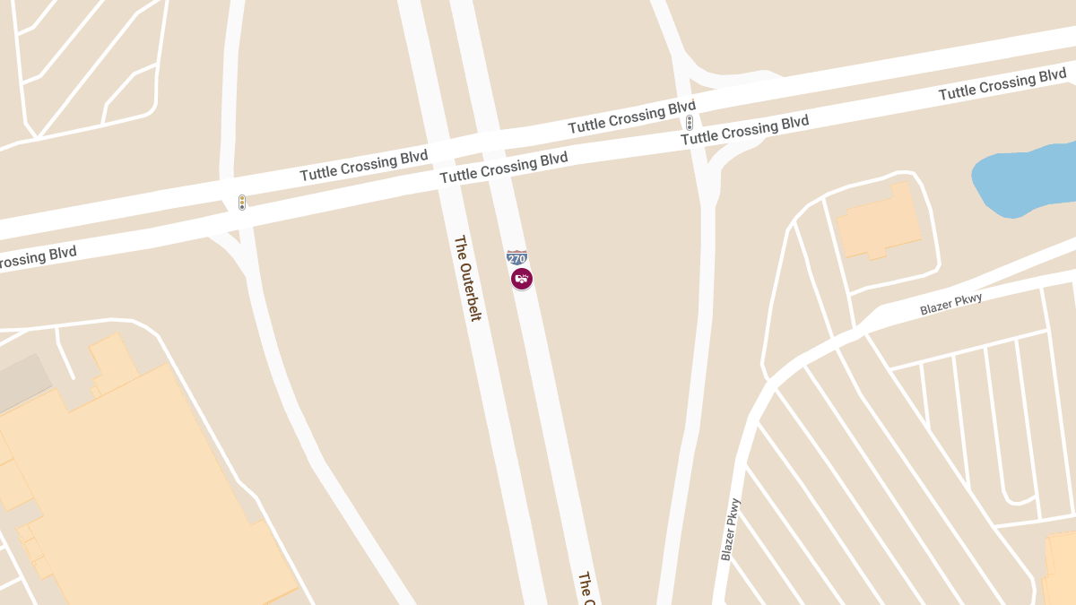 Injury Accident Blocks Two Right Lanes on I-270 N Before Tuttle Crossing Exit