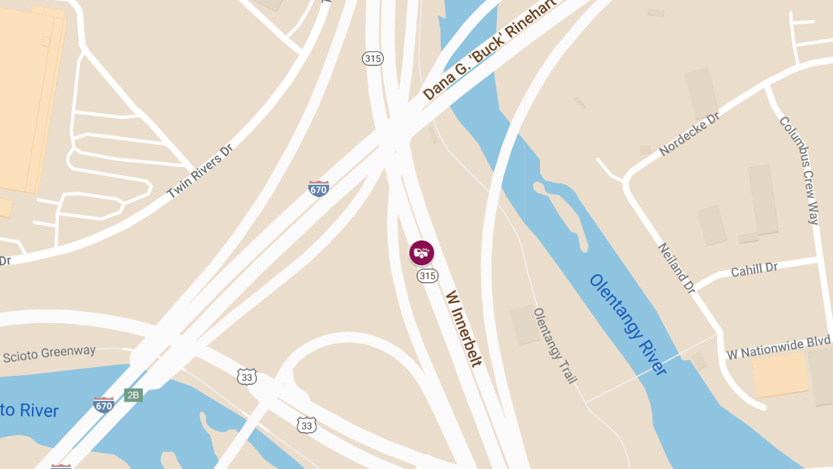 Injury Accident Blocks Two Right Lanes on SR-315 NB Before US-33 Dublin Rd Long St Exit