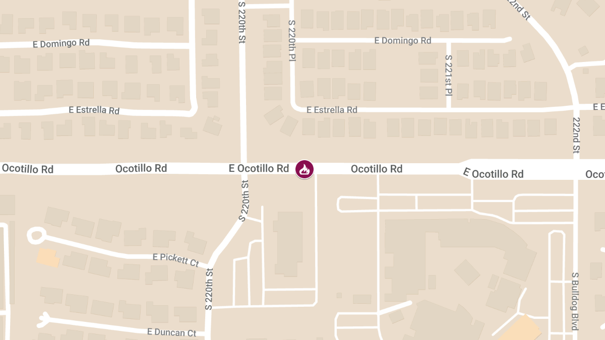 Injury Accident Involving Fire Vehicle on E Ocotillo Rd