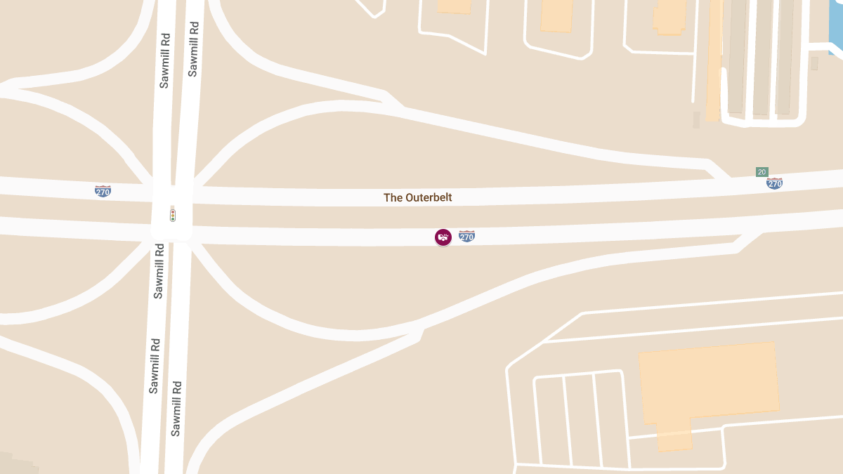 Injury Accident Reported on I-270 W Near Sawmill Rd
