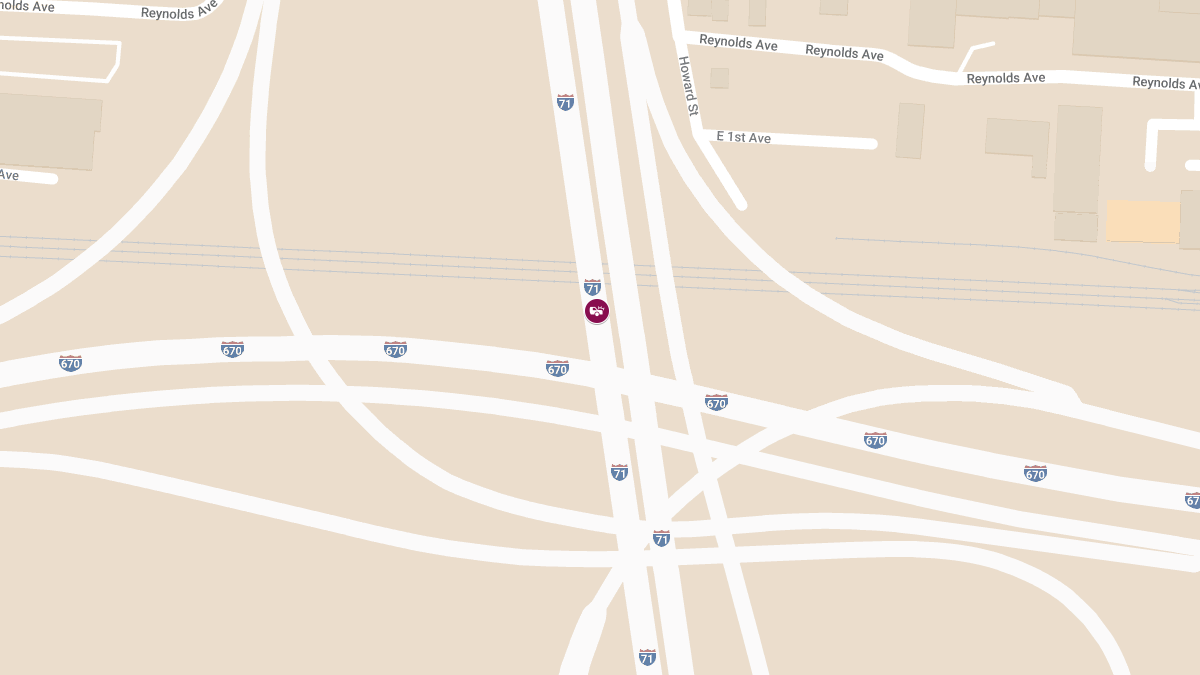 Injury Accident Reported on I-71 NB Near I-670 EB