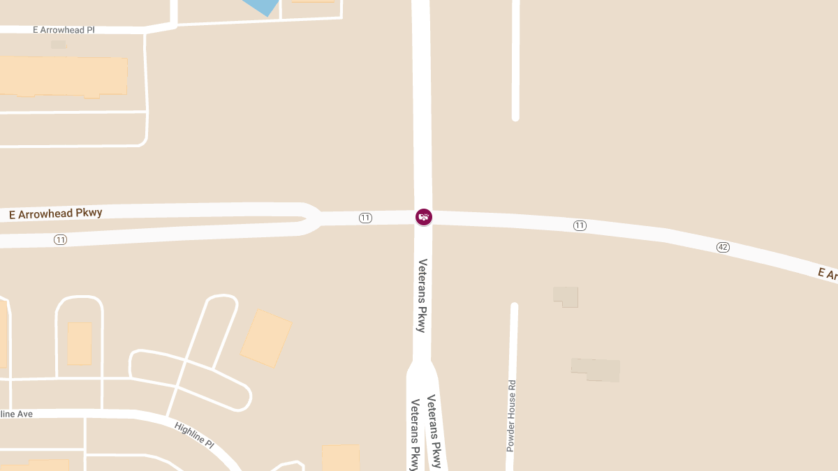 Injury Accident at E Arrowhead Pkwy & Veterans Pkwy