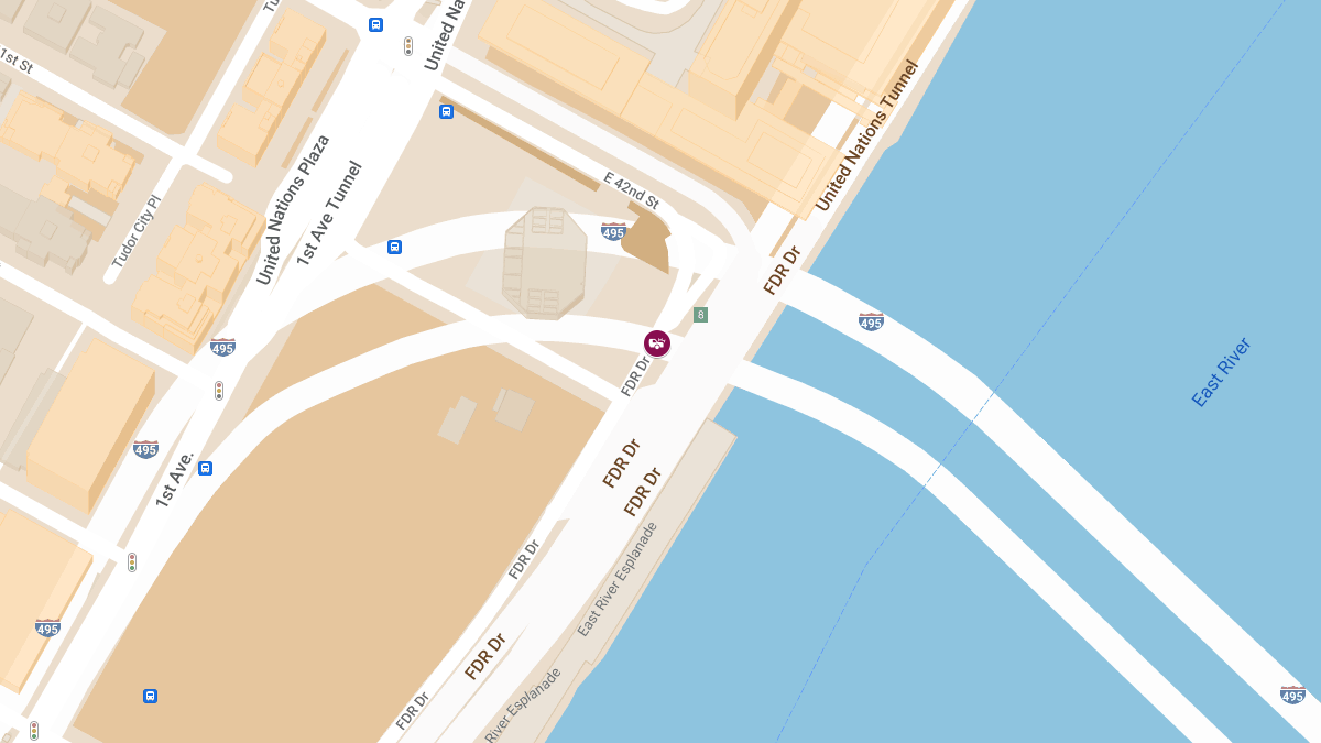 Injury Accident at FDR Dr N & E 42nd St in Tudor City