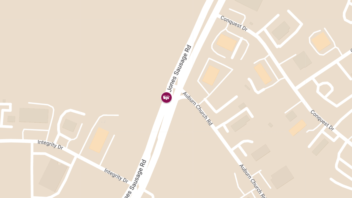 Injury Accident at Jones Sausage Rd & Auburn Church Rd