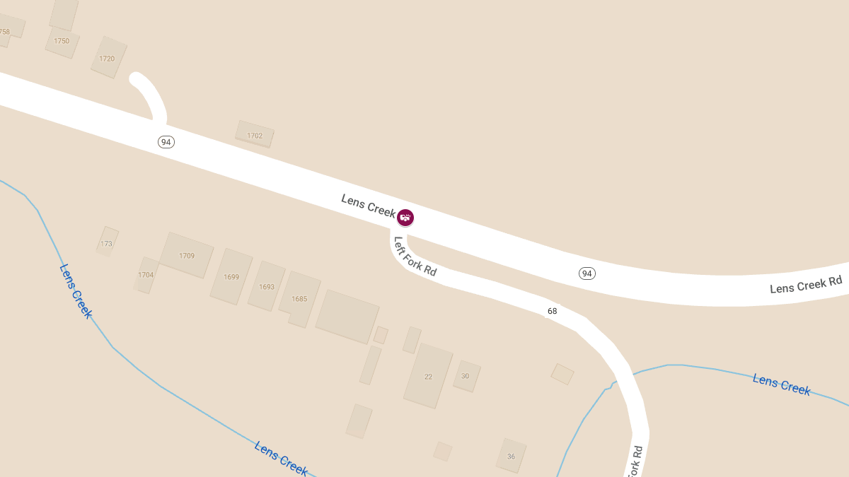 Injury Accident at Left Fork Rd & Lens Creek Rd