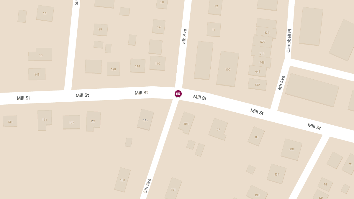Injury Accident at Mill St & Fifth St