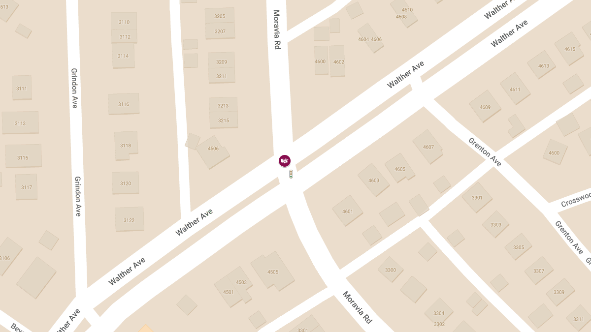 Injury Accident at Moravia Rd & Walther Ave