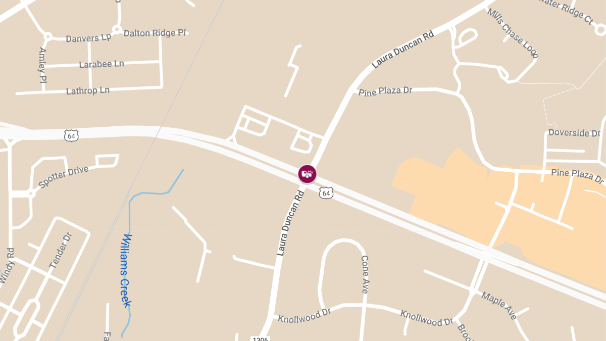Injury Accident at US 64 Hwy W and Laura Duncan Rd