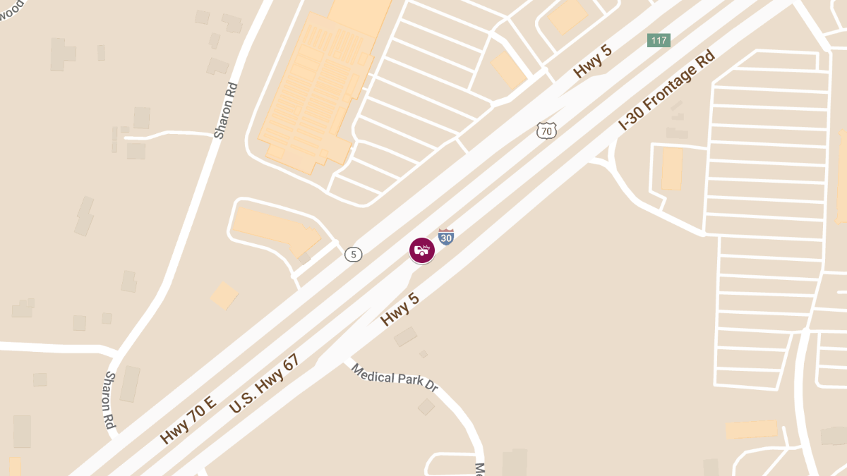 Injury Accident on EB I-30 near Mile Marker 75.6