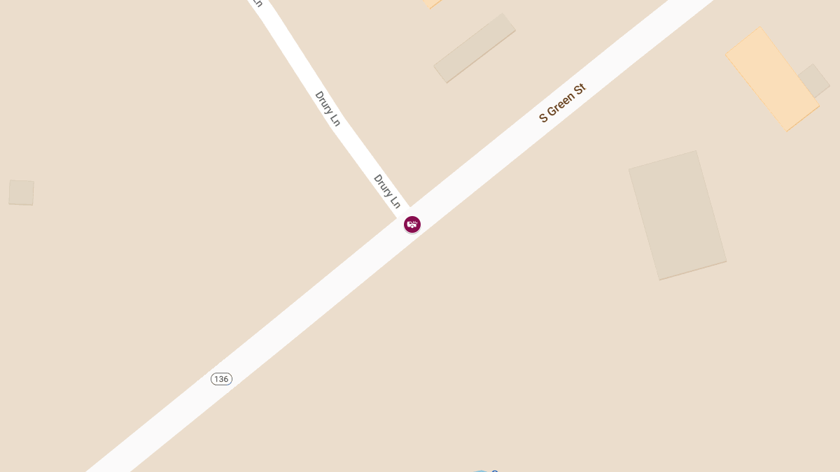 Injury Accident on Green St at Drury Ln