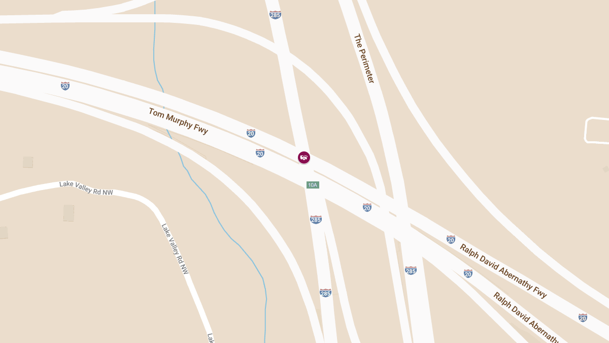 Injury Accident on I-20 E at I-285 S