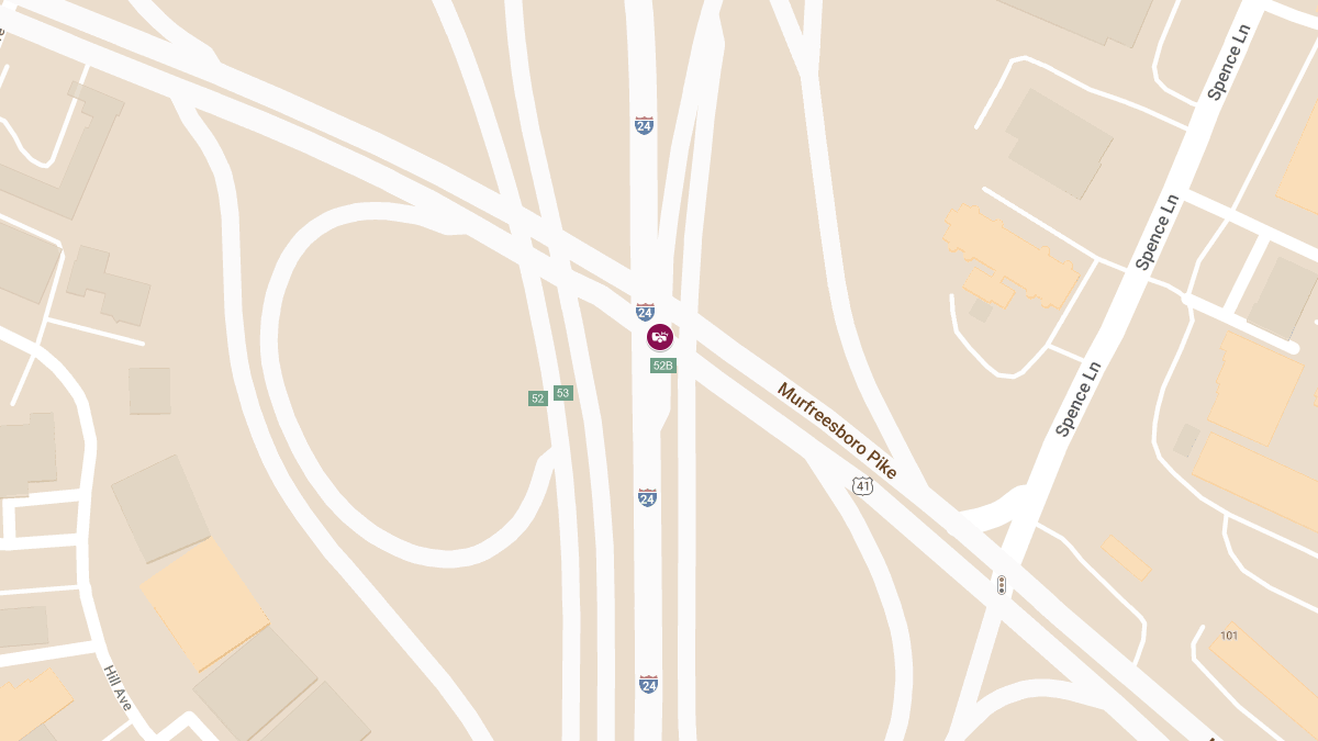 Injury Accident on I-24 E at Murfreesboro Pike