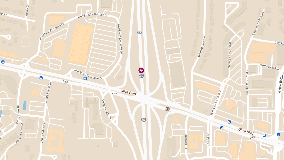 Injury Accident on I-270 North of Olive Blvd