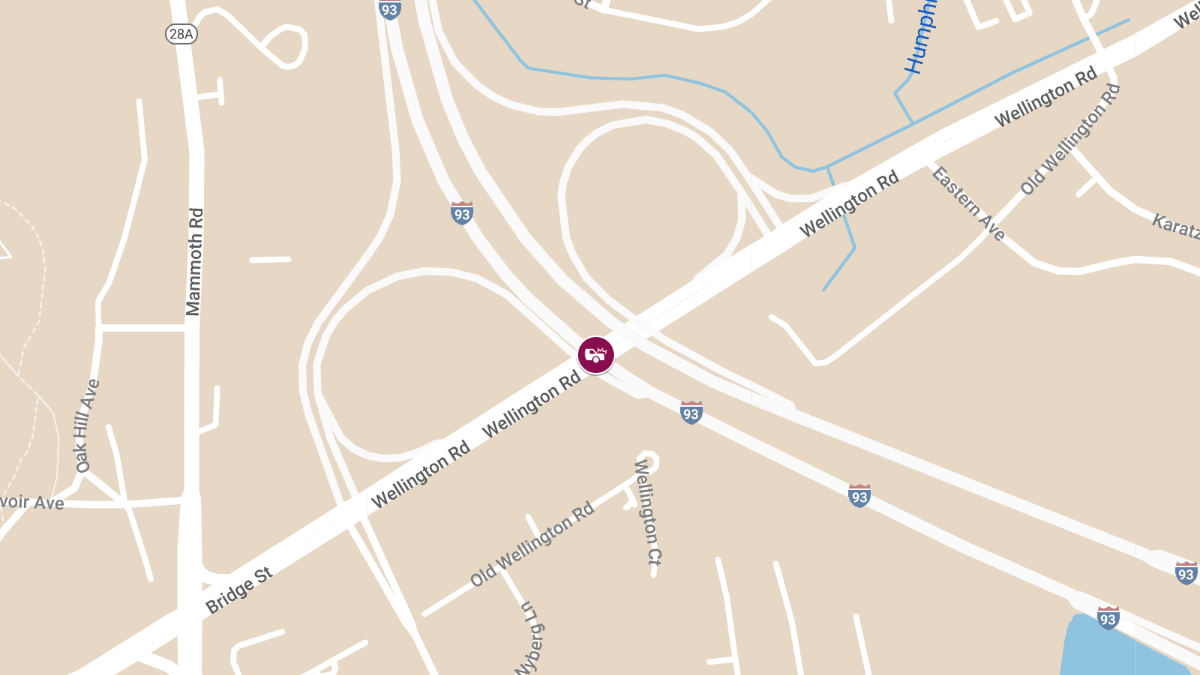 Injury Accident on I-93 South at Exit 8 Wellington Rd On-Ramp
