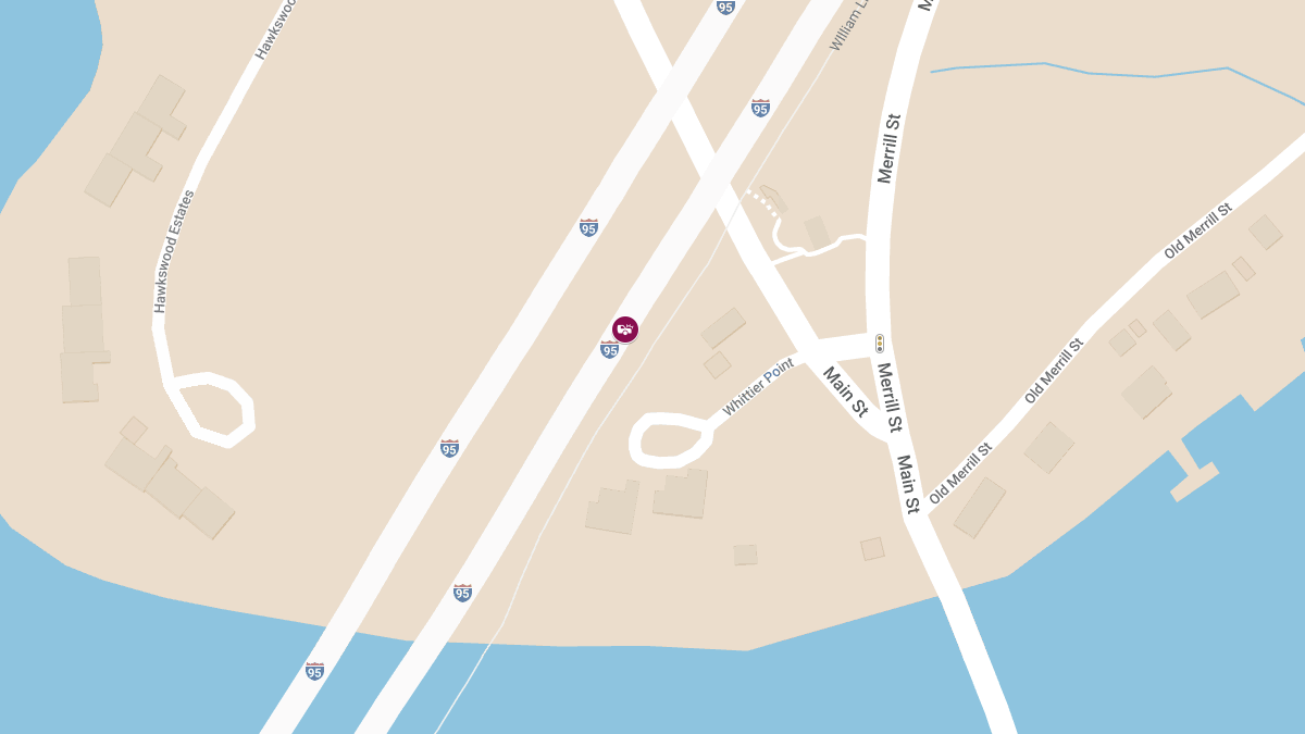 Injury Accident on I-95 NB at Whittier Bridge