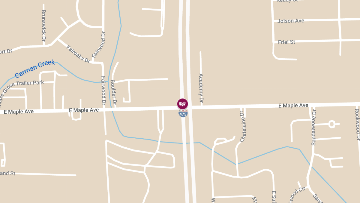 Injury Accident on NB I-475 at E Maple Ave