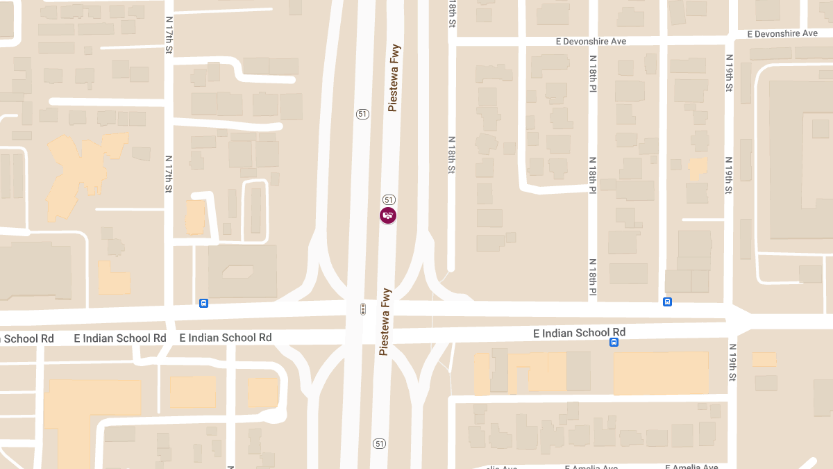 Injury Accident on State Rte 51 NB Near Indian School Rd (Exit 3)