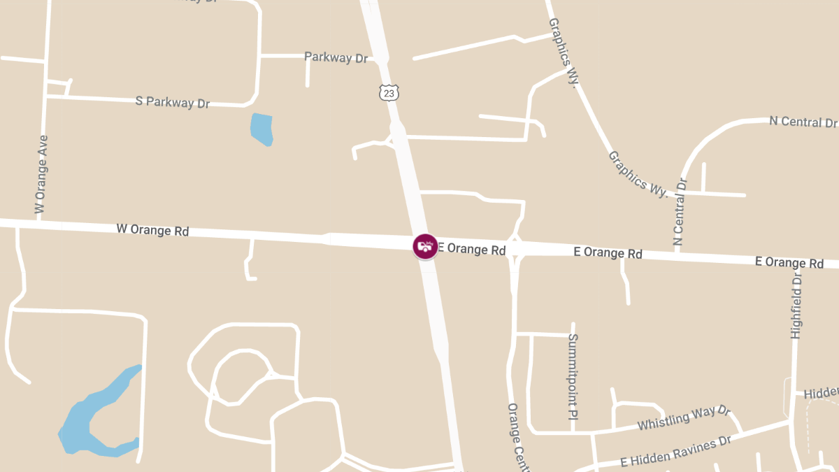 Injury Auto Accident at Columbus Pike & E Orange Rd