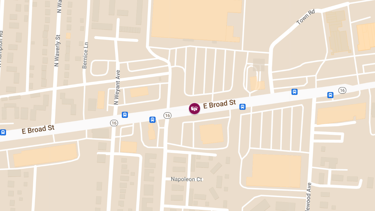 Injury Collision at 3610 E Broad St in Mayfair