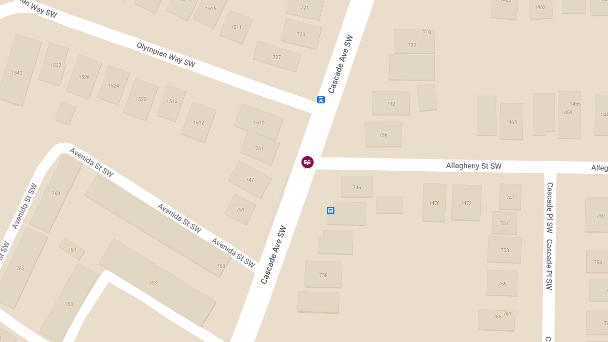 Injury Collision at Cascade Ave SW & Allegheny St SW