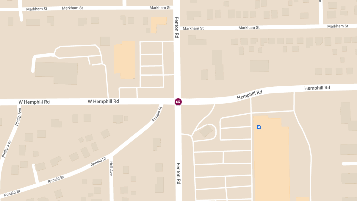 Injury Collision at Fenton Rd & W Hemphill Rd