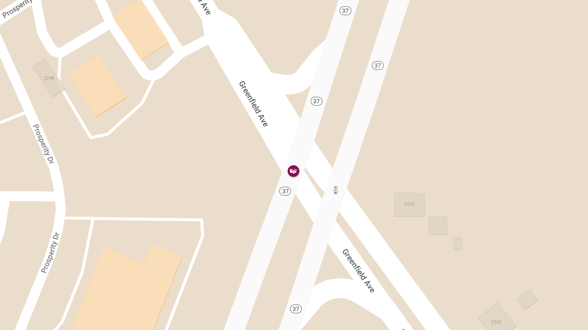 Injury Collision at Greenfield Ave & SR-37 SB
