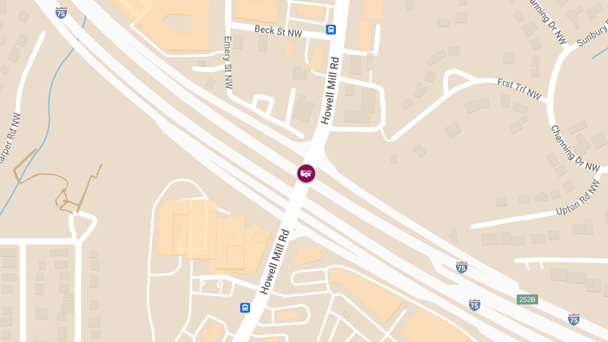 Injury Collision at Howell Mill Rd NW & I-75 N