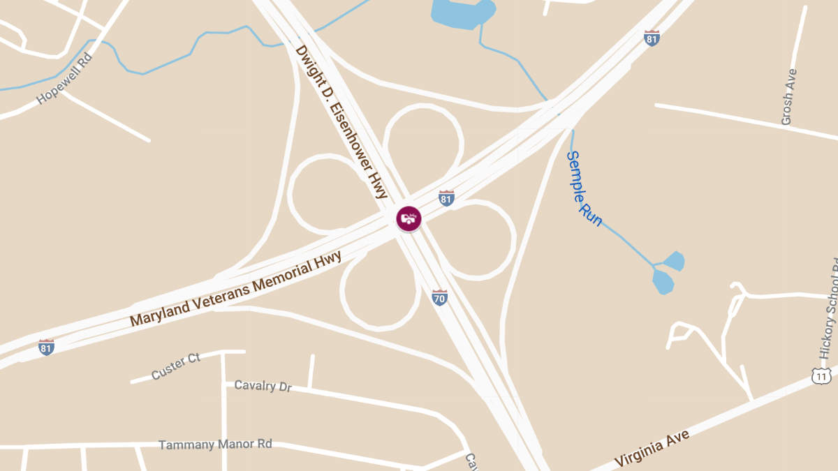 Injury Collision at I-81 Southbound Ramp to I-70 Eastbound